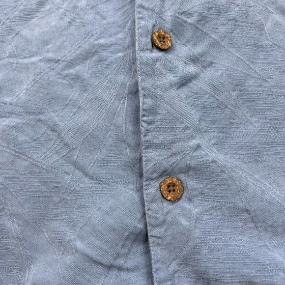 Tommy Bahama Shirt Mens Size Large Silk Blue Original Fit Short Sleeve Button Up - Picture 4 of 8